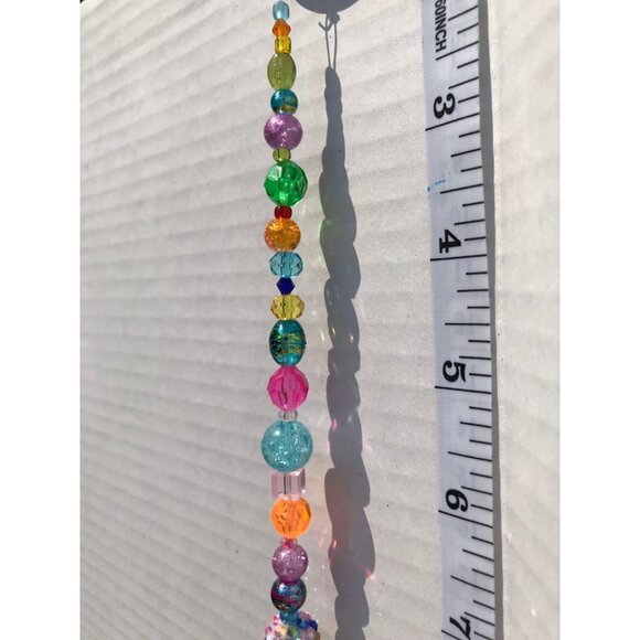 Beaded Suncatcher Light Purple Crystal Prism Hanging Patio Decor Yard Art - Picture 7 of 10